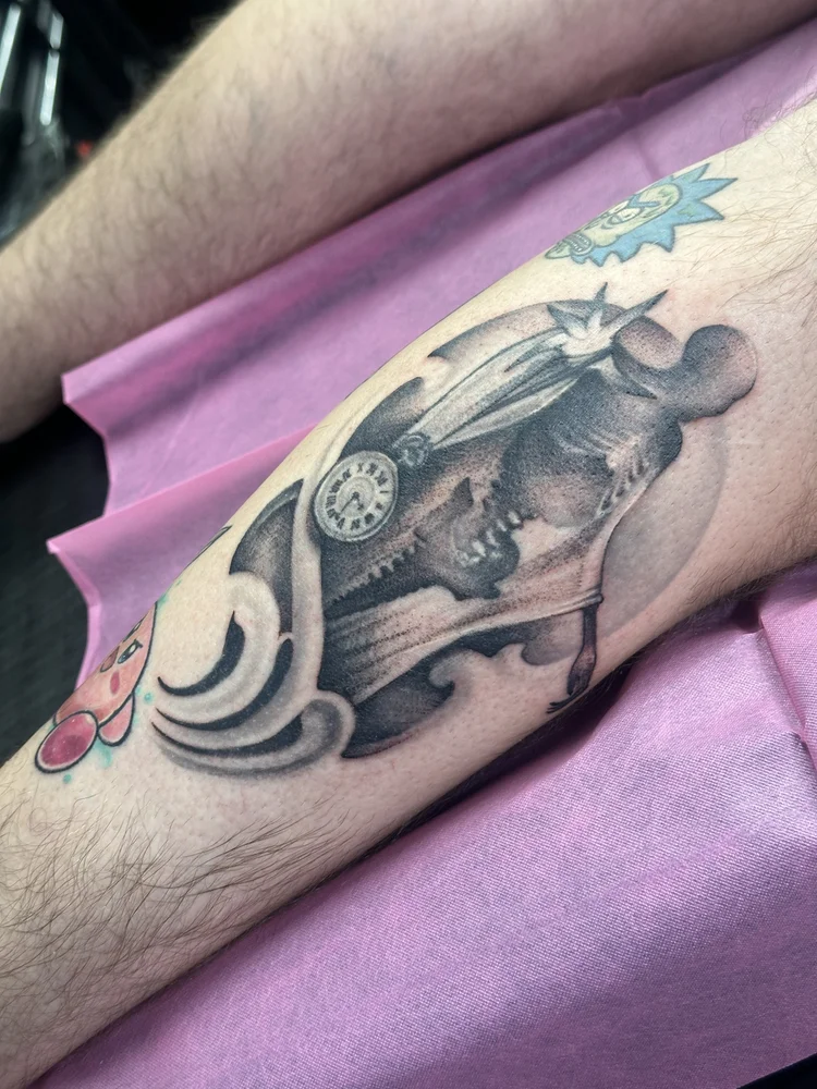Nightmare Before Christmas black and gray tattoo