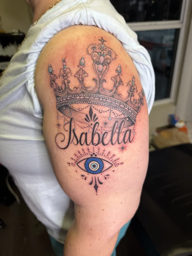 Crown black and gray tattoo