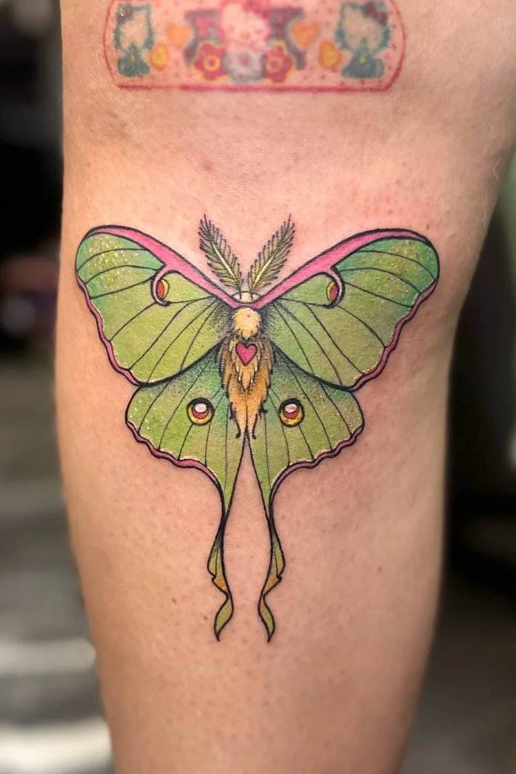 Luna moth color tattoo