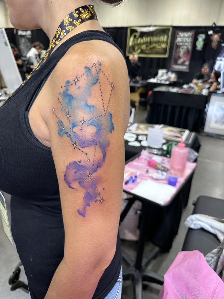 Watercolor constellation tattoo