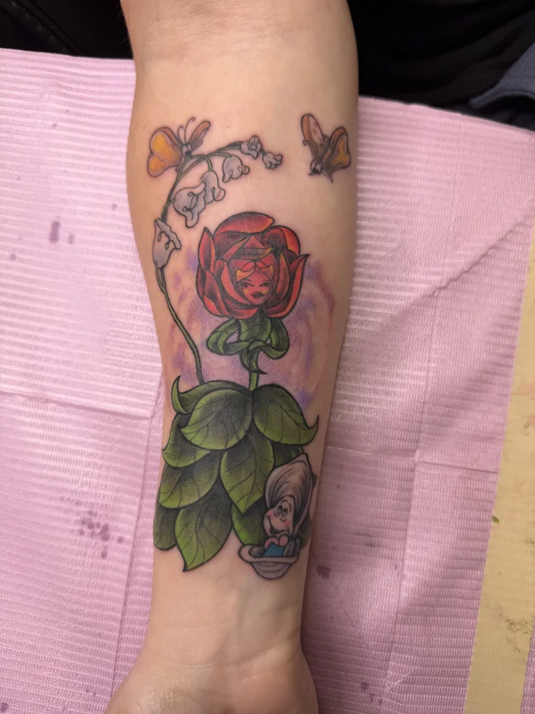 Alice in Wonderland color tattoo